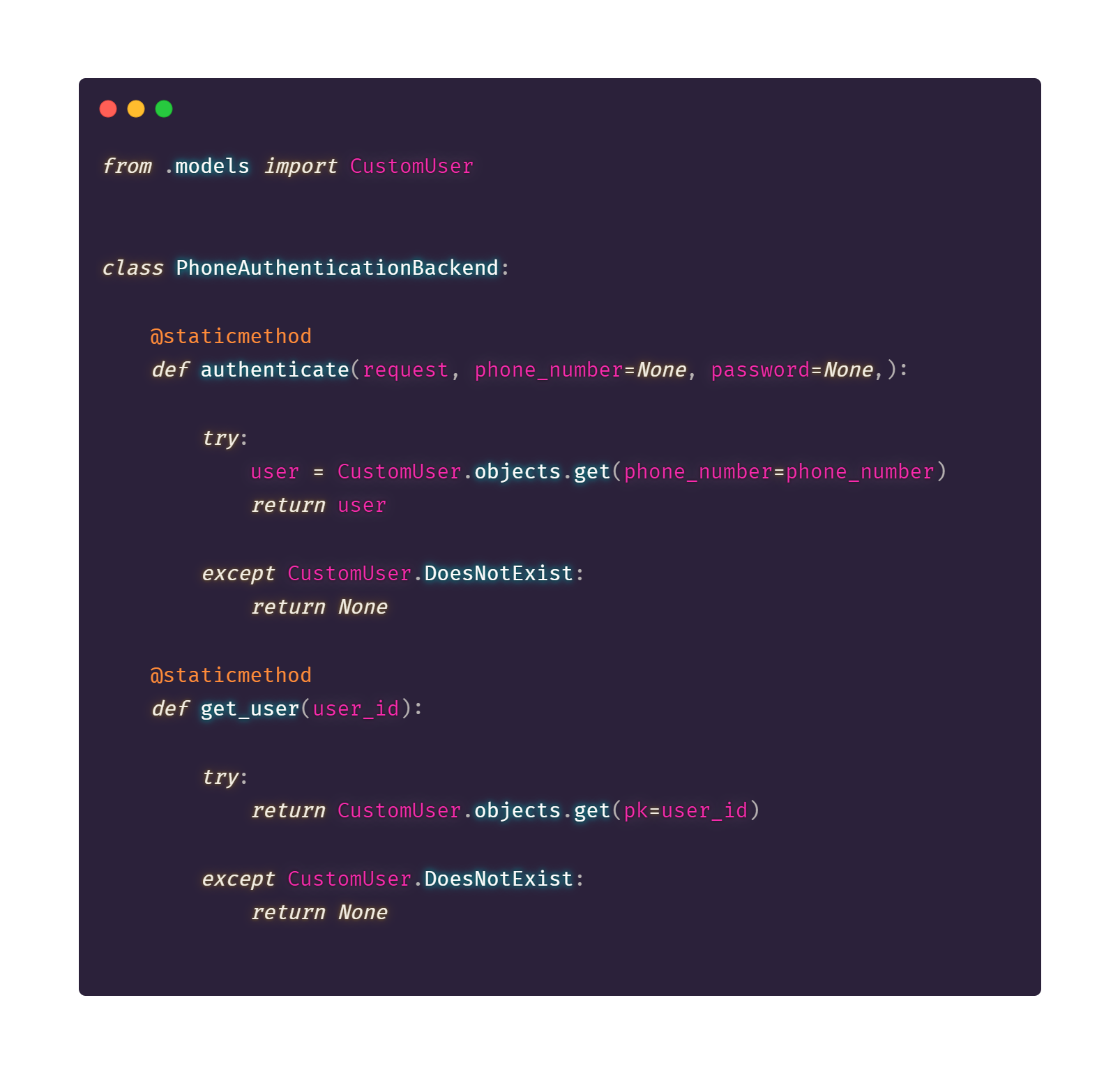 PhoneAuthenticationBackend